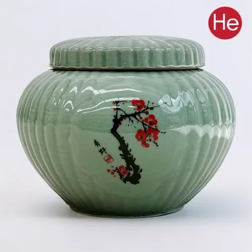 국산 도자기 단지 청자대나무단지 1kg