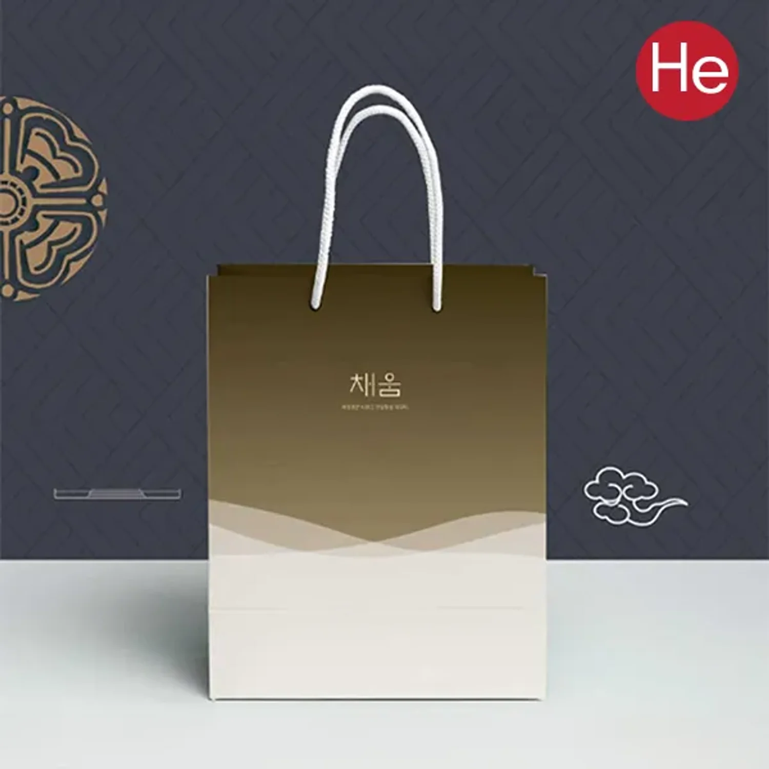 채움물결 무광 코팅 종이 쇼핑백 50장 브라운 선물 포장 종이가방 판촉물 기념