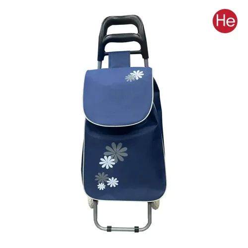 유럽형 꽃 패턴 블루 3단 쇼핑카트