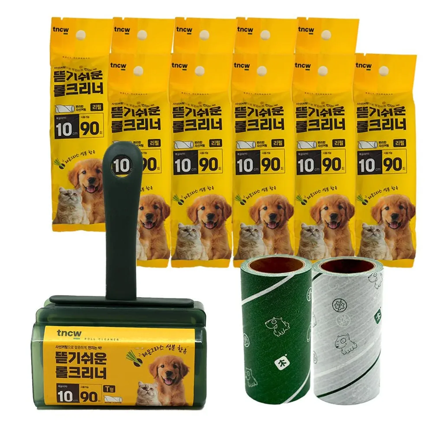 롤크리너 T형 10cm X 90매 레몬그라스향 롤테이프 먼지 돌돌이